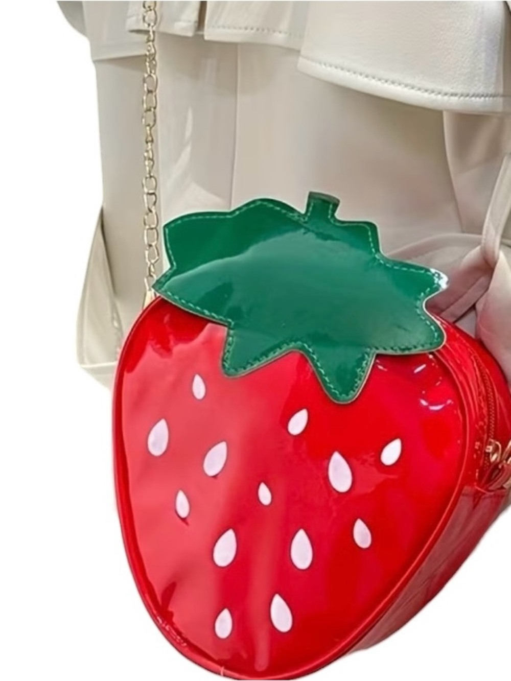Strawberry-Shaped Crossbody Bag in Red and Green - Women's Fashion Bag